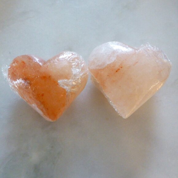 New! 2 x Pink Himalayan Salt Heart Stone, Earth Creations - Picture 1 of 5